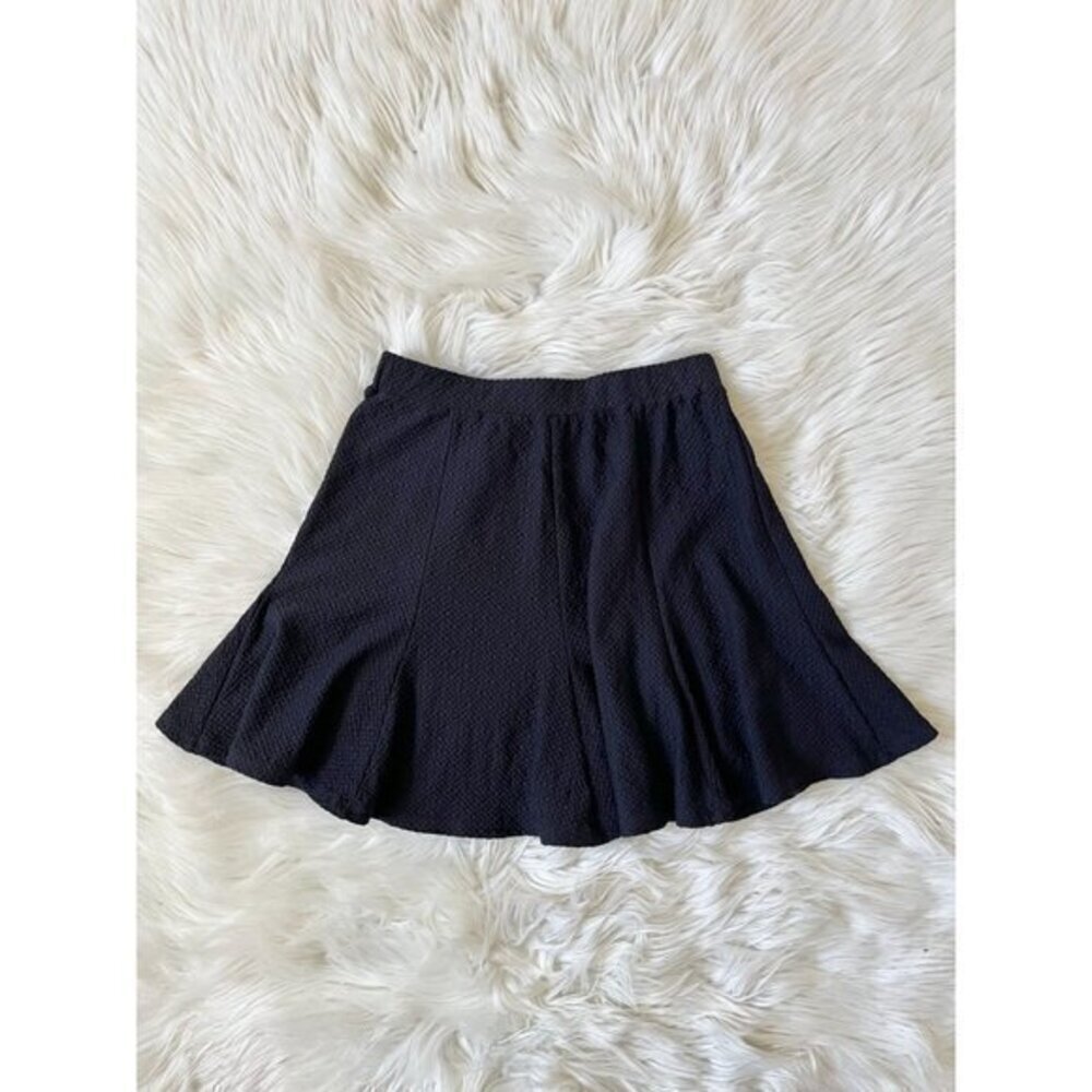 Cooperative Black Textured Flare Miniskirt XS
